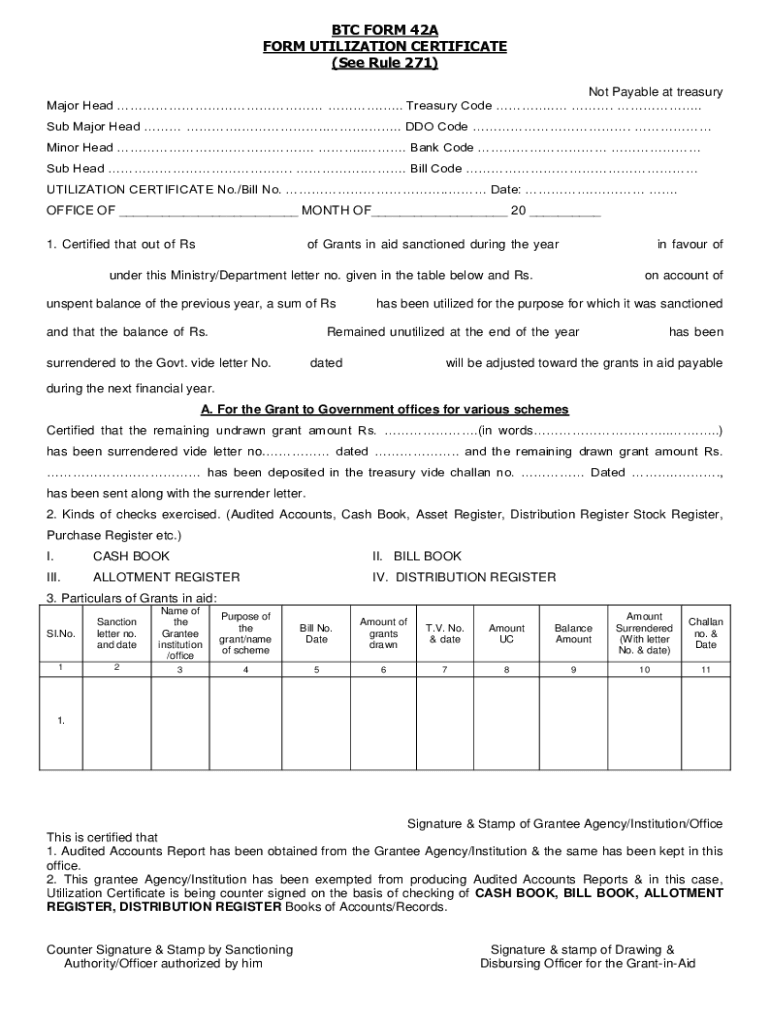 Btc Form 42a