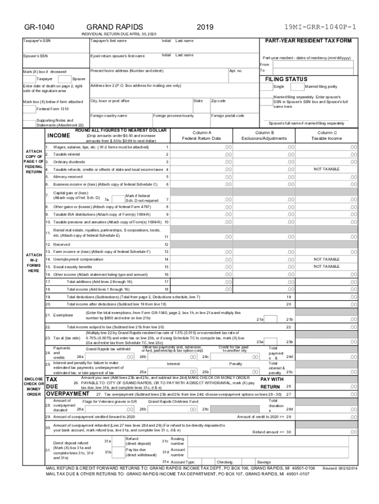  Income Tax Guide for Individuals City of Grand Rapids 2019-2024