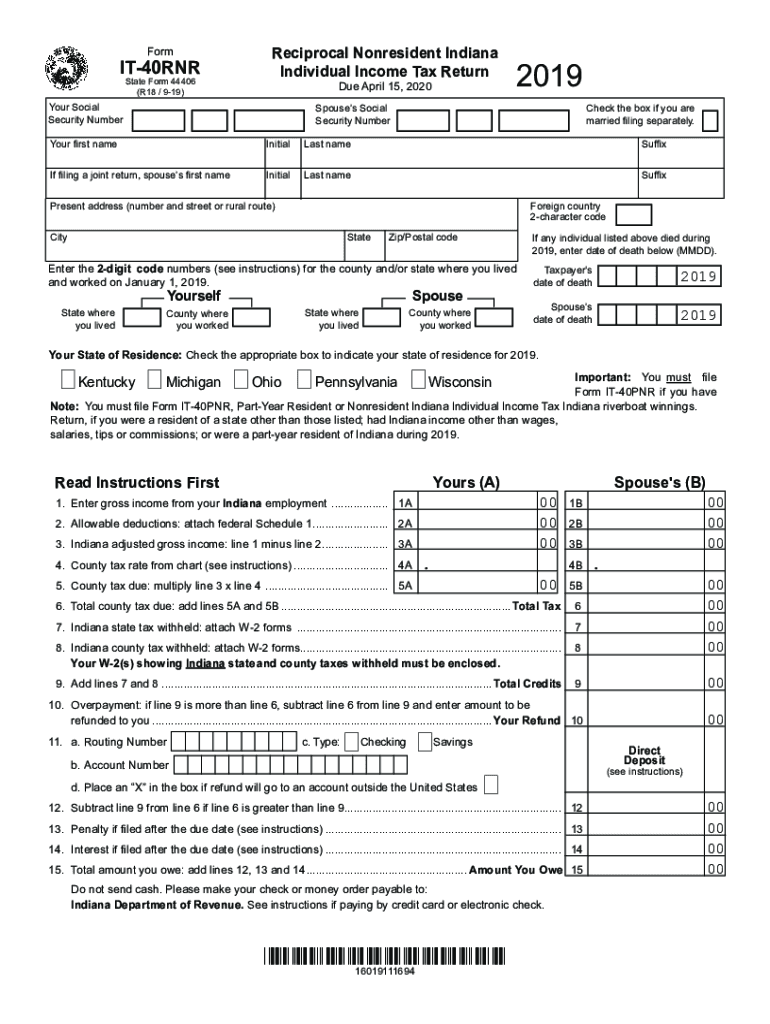  DOR Tax Forms in Gov 2019