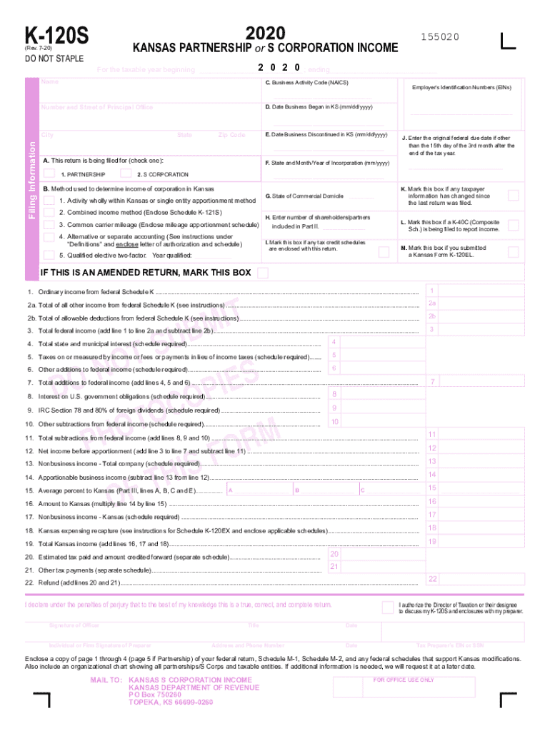  Partnership or S Corporation Income Tax Instruction Booklet Rev 8 20 Partnership or S Corporation Income Tax Instruction Booklet 2020