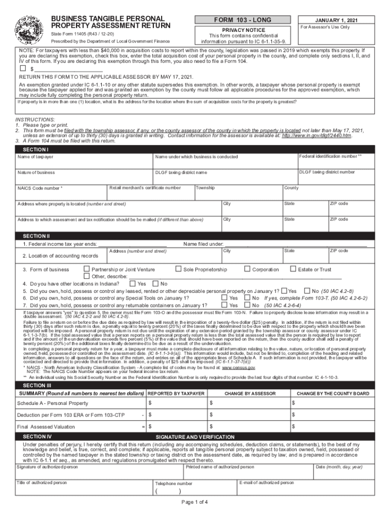  DLGF Personal Property Forms in Gov 2020