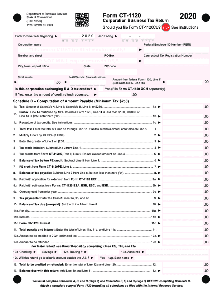  Form Ct 1120 Att Instructions 2020