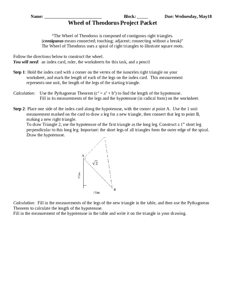 Wheel of Theodorus Project  Form