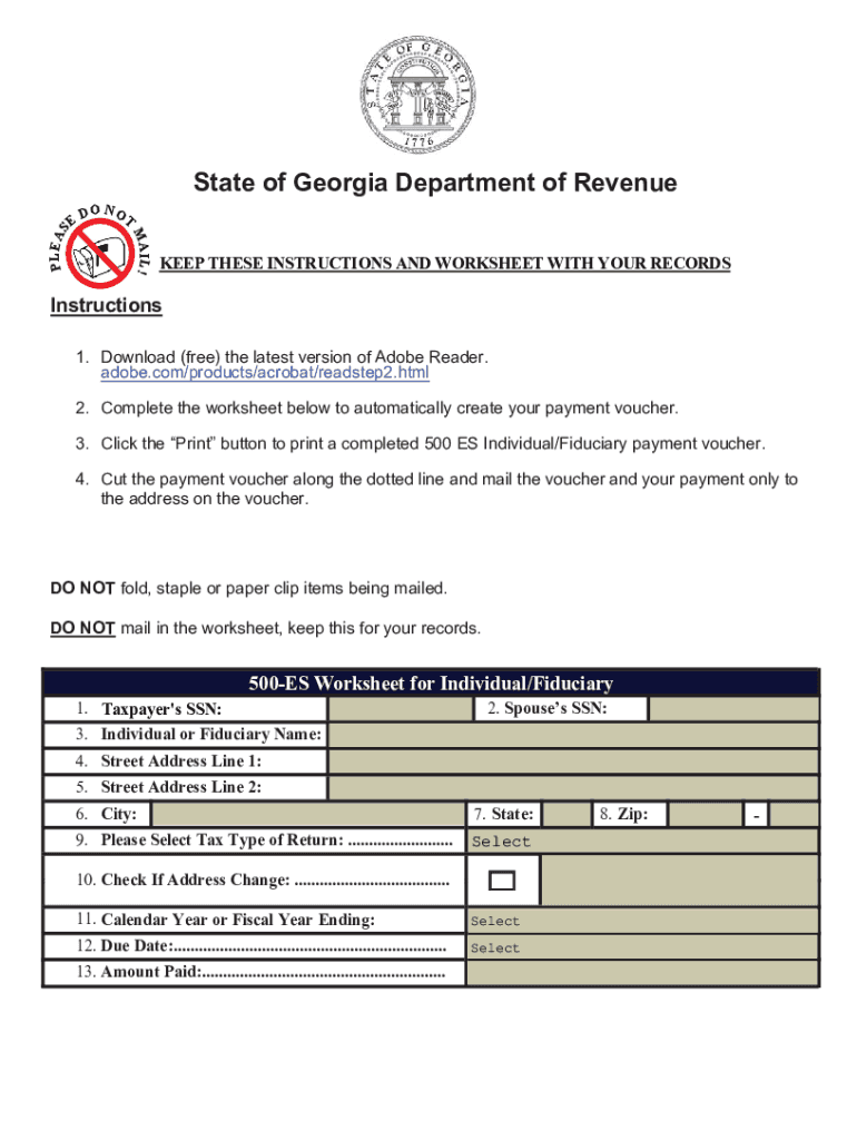  Irs Form 500es 2020