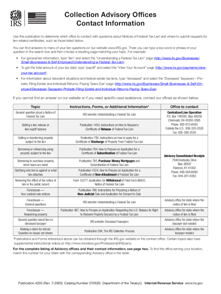  Internal Revenue Service Information 2020