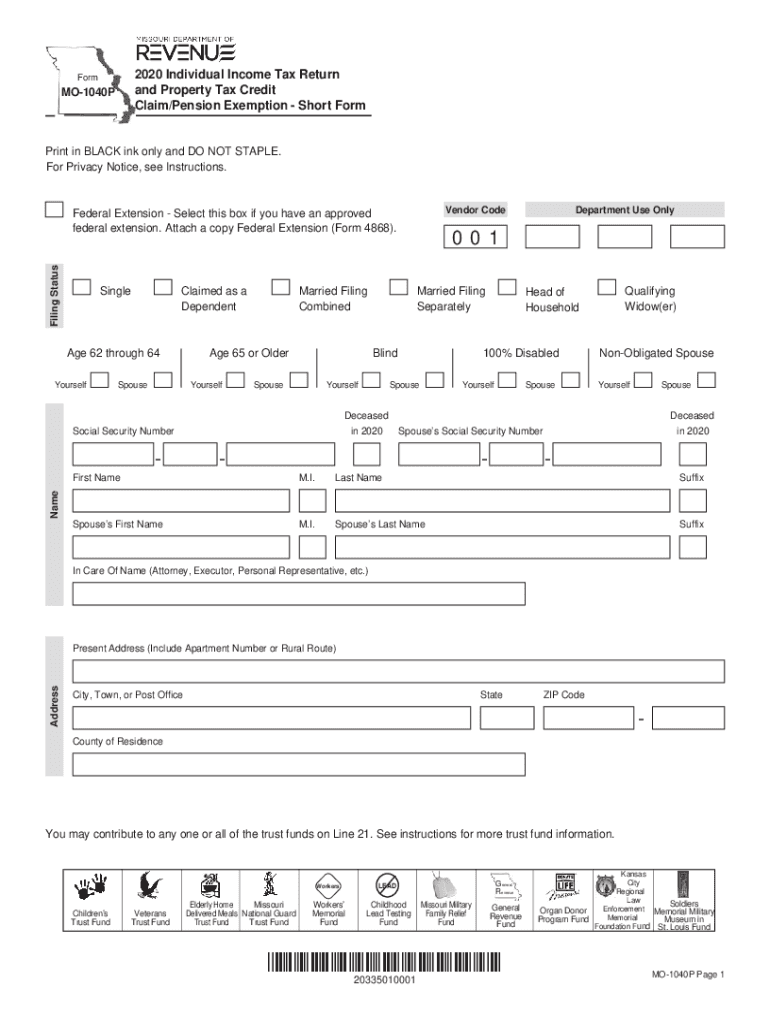 Mo 1040p  Form