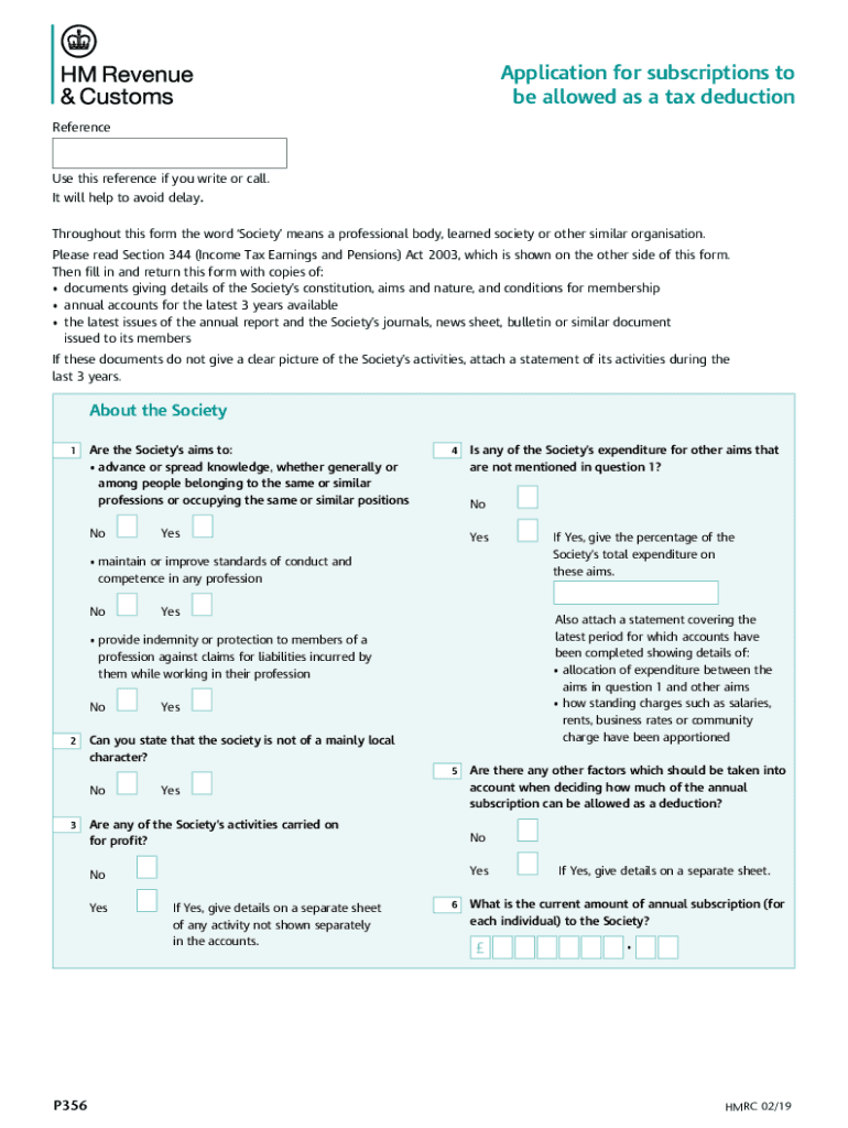  Applications for Subscriptions to Be Allowed as a Tax Gov Uk 2019-2024