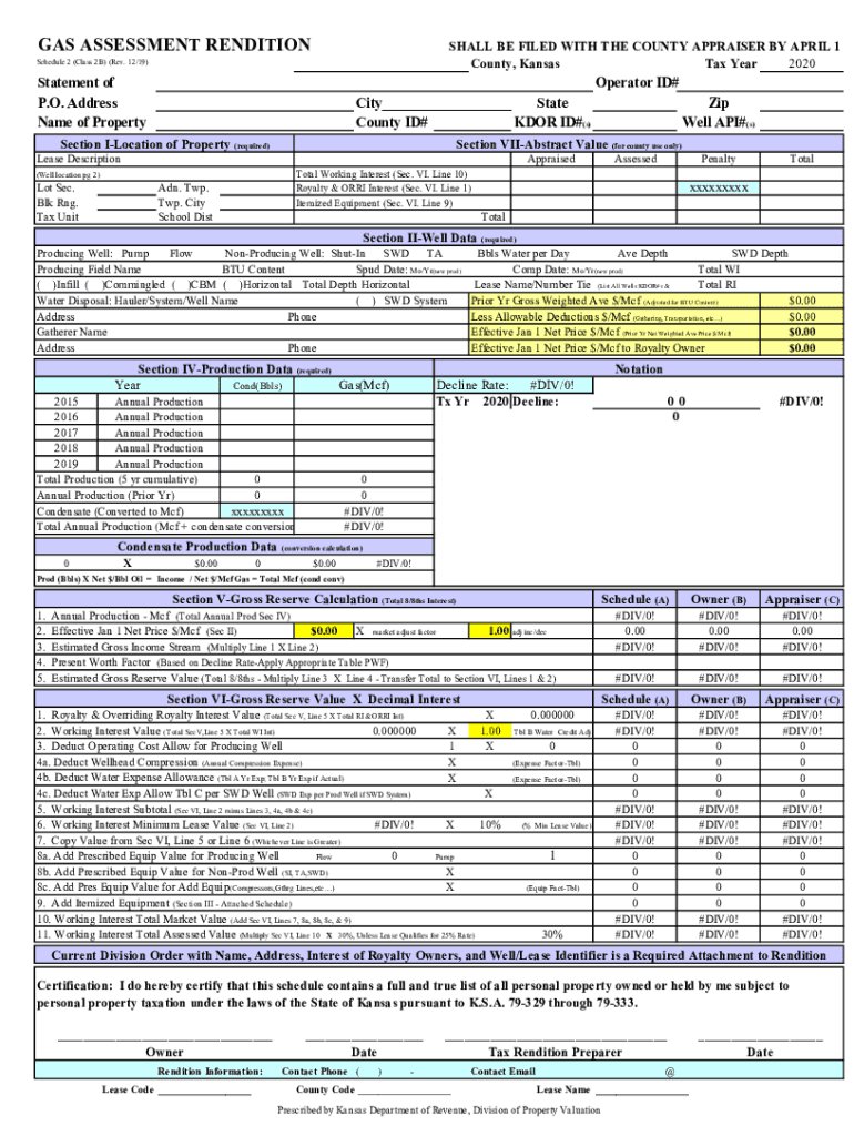  Section VII Abstract Value for County Use Only 2020