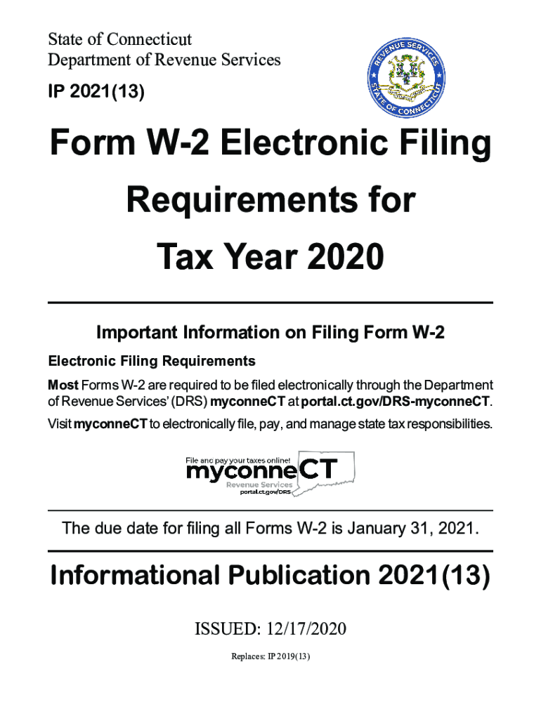 Form W 2 Electronic Filing Requirements for Tax Year 2020