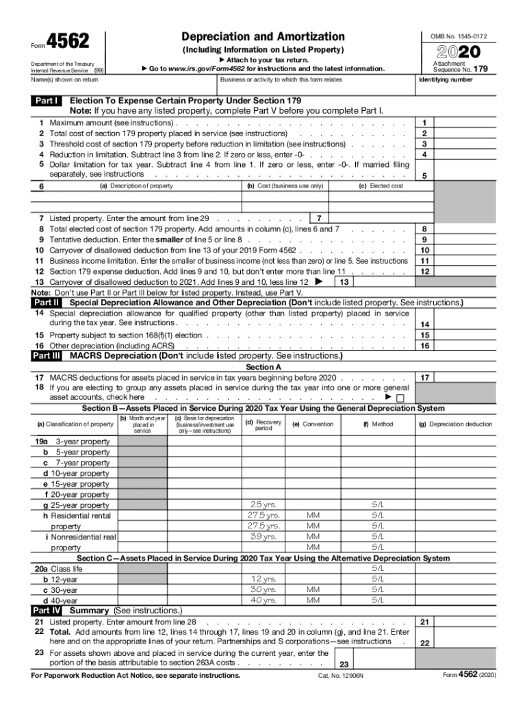 2020 4562 form