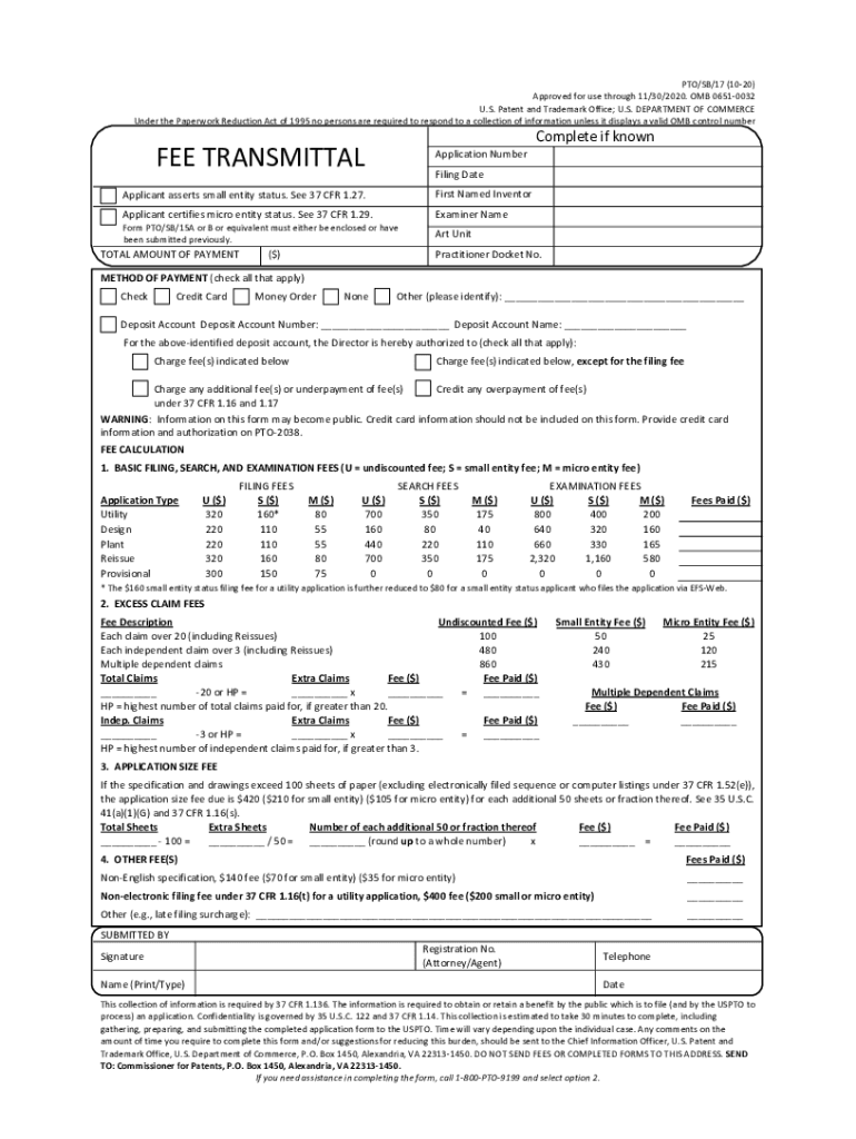  Provisional Application for Patent Cover Sheet EFS Web 2020