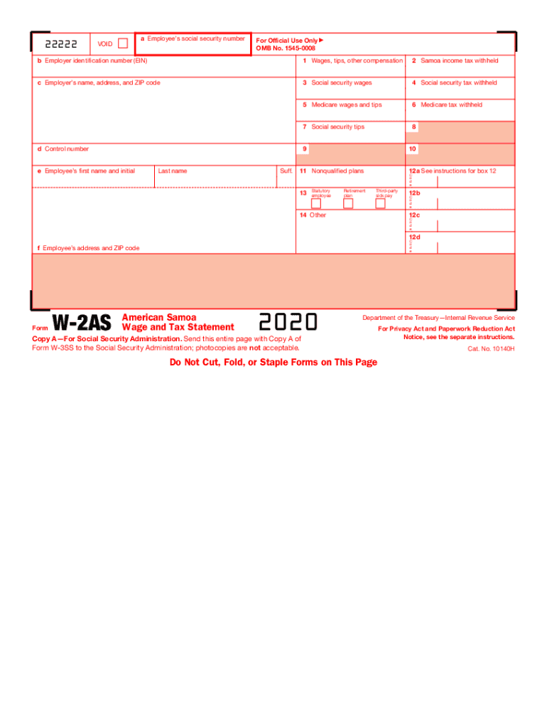 2020 W-2AS form