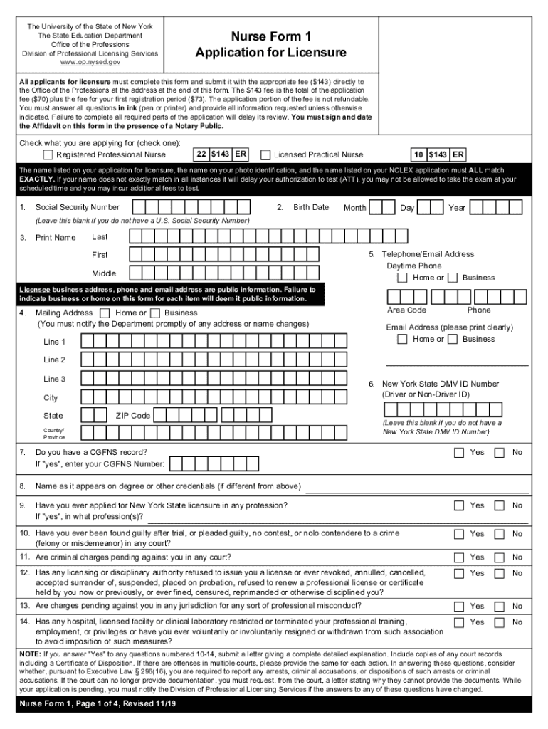  New York State Education Department Office of the Professions 2019-2024