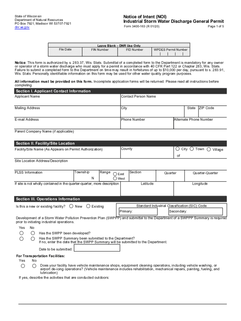  Storm Water Wisconsin Department of Natural Resources DNR 2020-2024