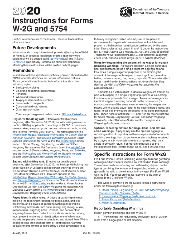  Instructions for FormsW 2G and 5754 Instructions for FormsW 2G and 5754 2020