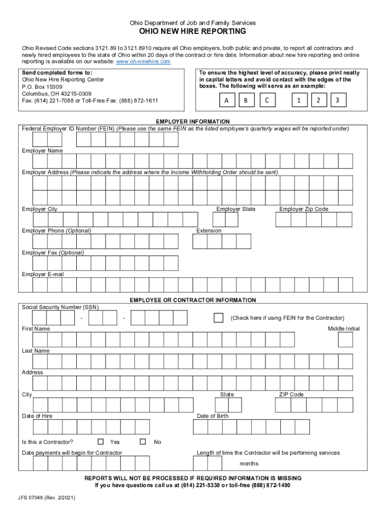  New Hire Reporting Ohio 2021-2024