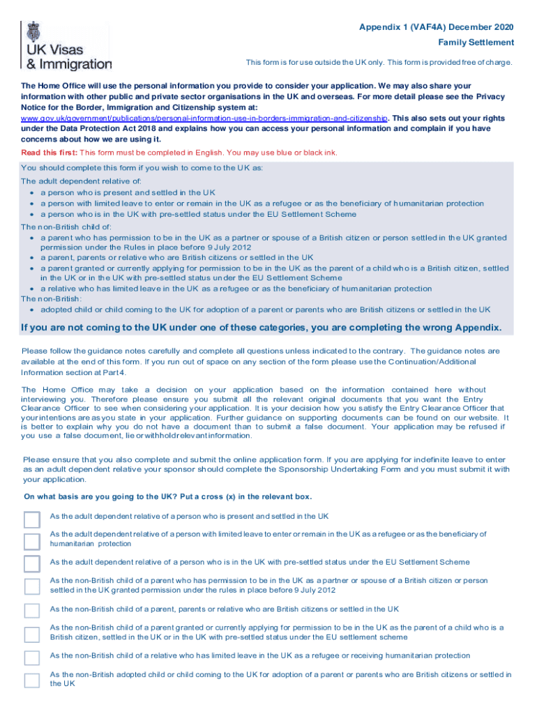 VAF4A Appendix 1 12 20  Form