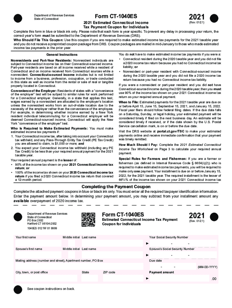 Ct 1040es 20212024 Form Fill Out and Sign Printable PDF Template