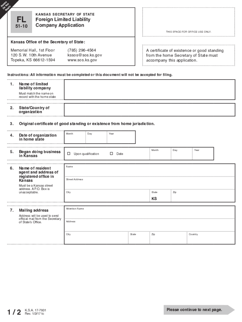  Foreign Limited Liability Company Application Instructions 51 10 2017-2024