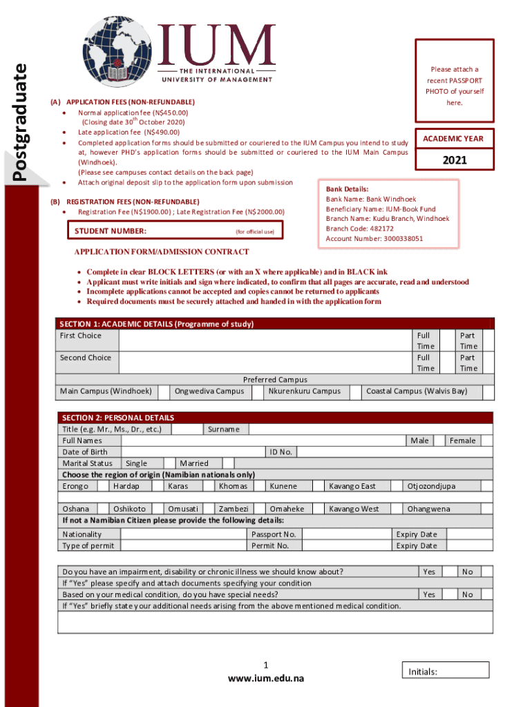 University of Namibia UNAM Application Forms