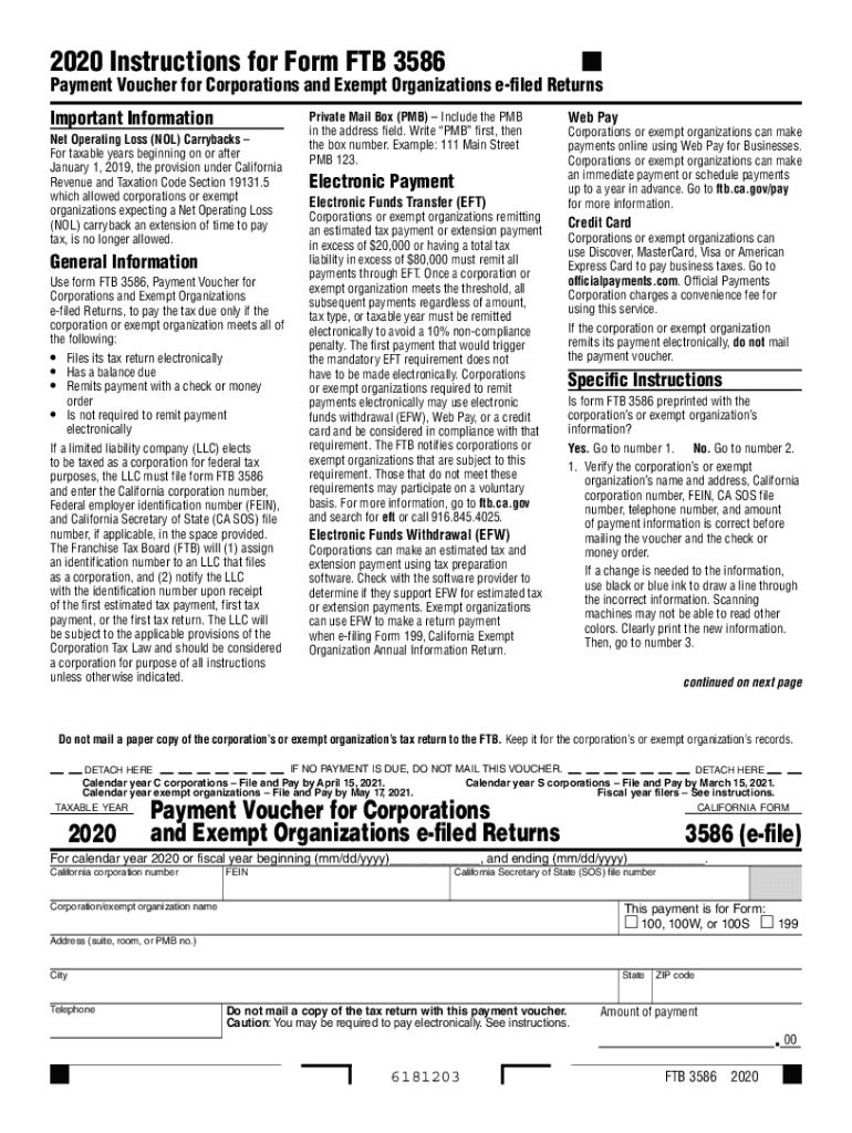  Instructions for Form FTB 3586 One Stop, Every Tax Form 2020