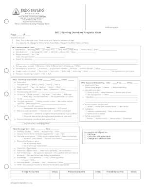 Pacu Nursing Documentation Examples  Form