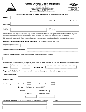 Randwick City Council Rates  Form