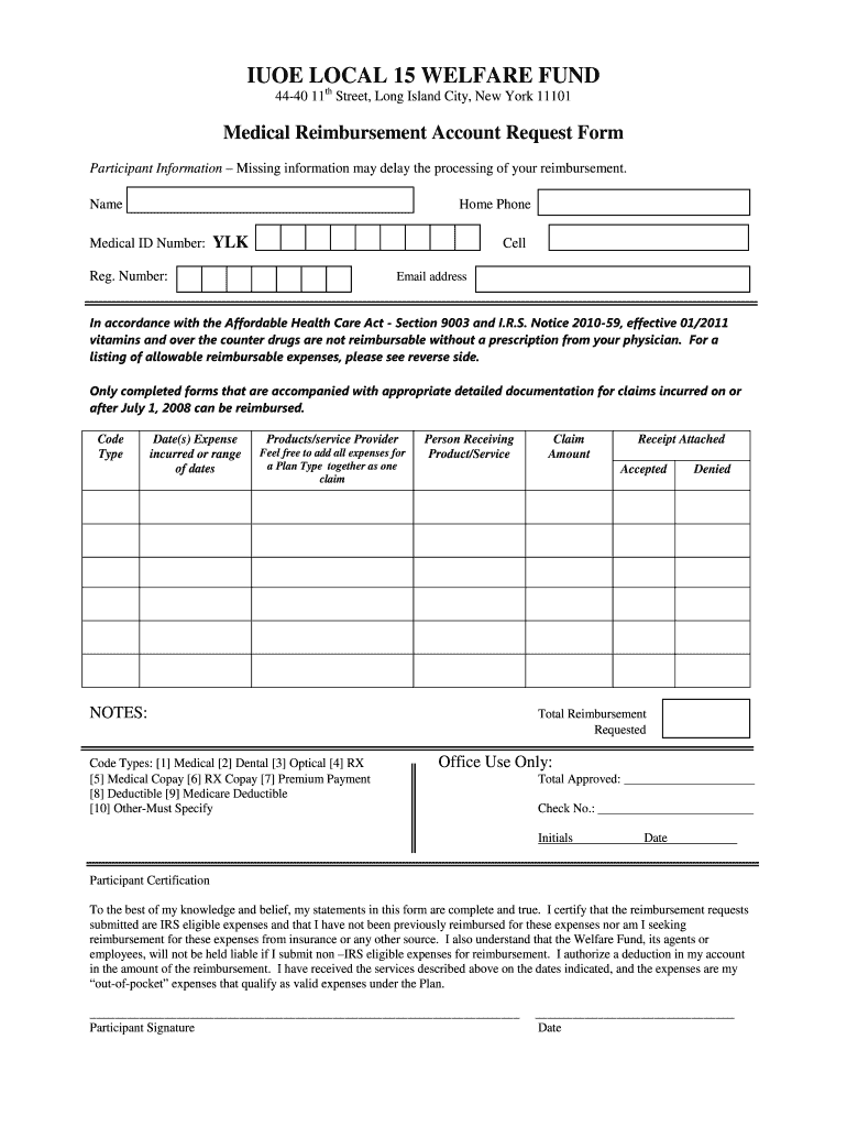 Welfare Fund  Form