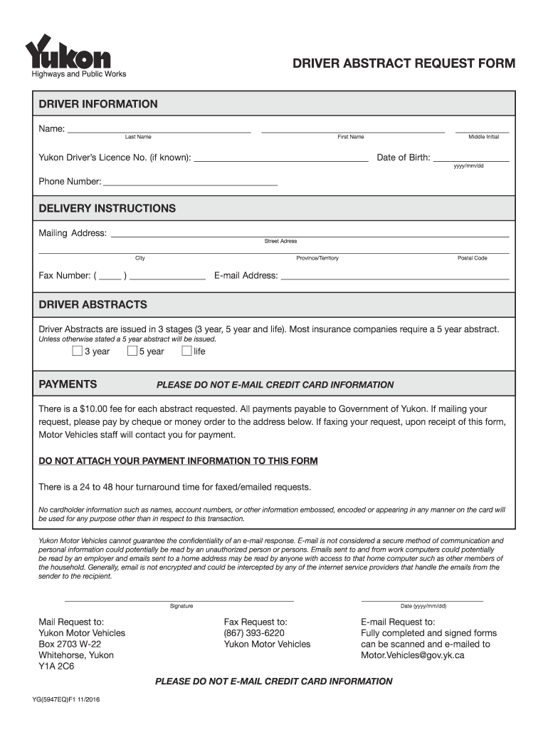  Drivers Abstract Request Form 2014