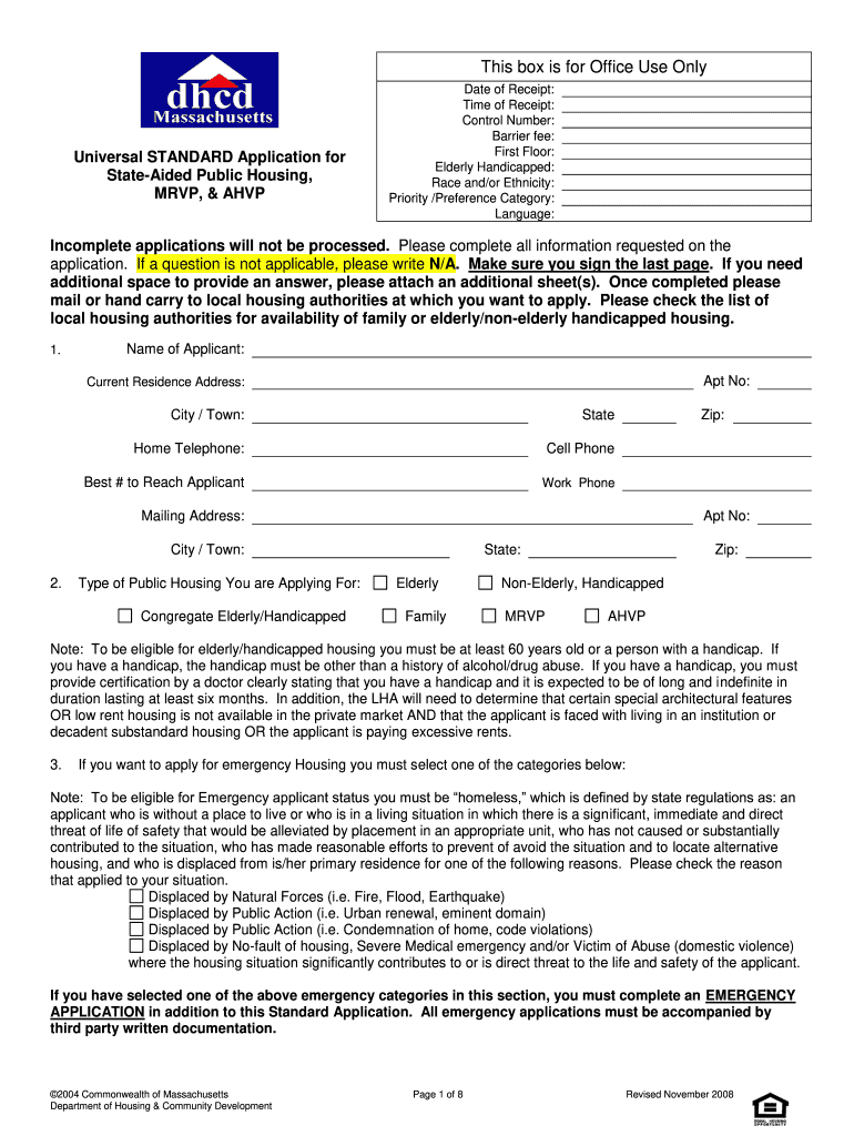 DHCD Standard Application Sha Web  Form