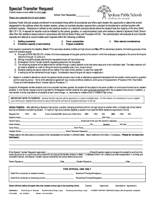 Application Letter for Special Ground Transfer  Form