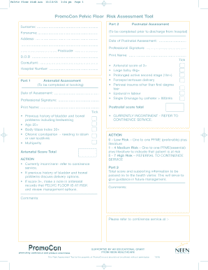 Promocon Pelvic Tool  Form
