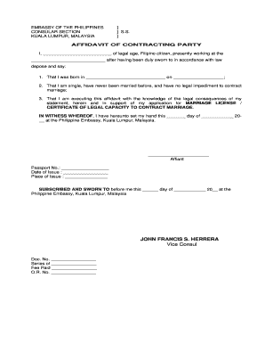 Affidavit Sample  Form