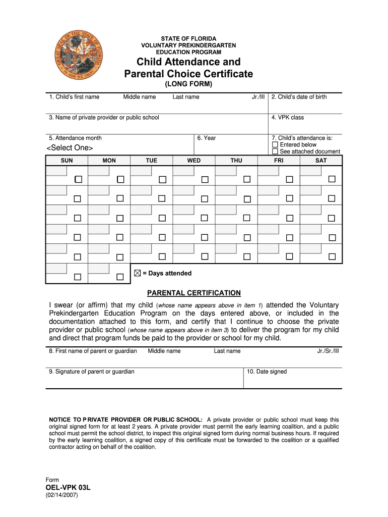 School Readiness Tampa  Form