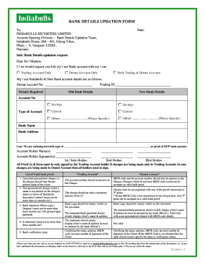 Indiabulls Contact Details Updation Form