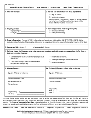 Minnesota Tax Court Form 7