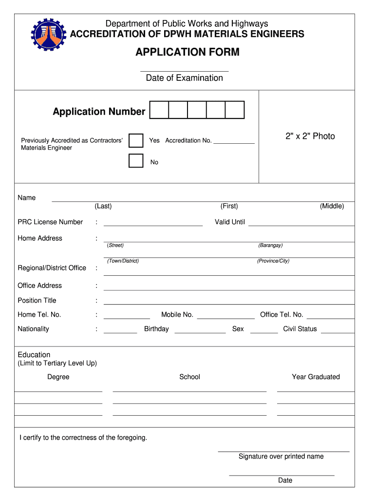 Materials Engineer Exam Schedule  Form