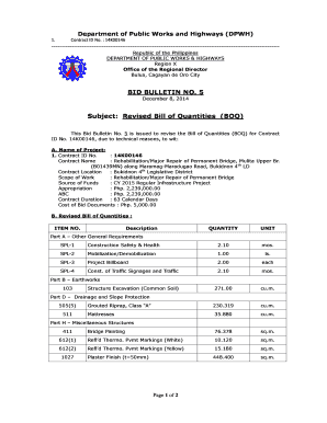 Program of Works Sample  Form