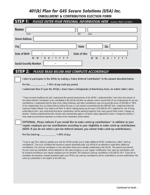 G4s 401k  Form