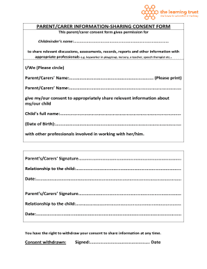 Consent to Share Information Template