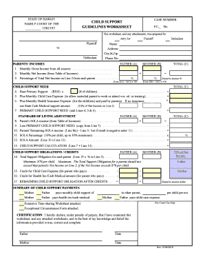 Hawaii Child Support Calculator Excel  Form
