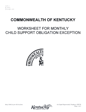 Ky Child Support Worksheet PDF  Form