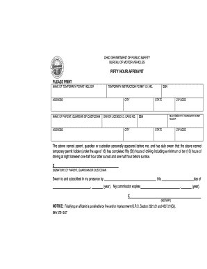 Ohio Bmv Affidavit Form