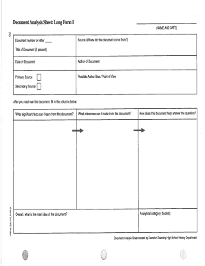 Document Analysis Sheet Long Form 1