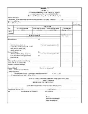 Form 4 Death Certificate