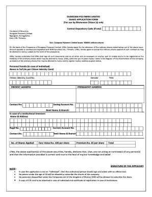 Share Application Form