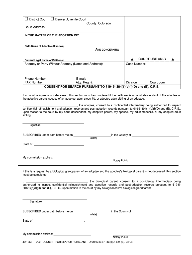 Colorado State Court Records  Form