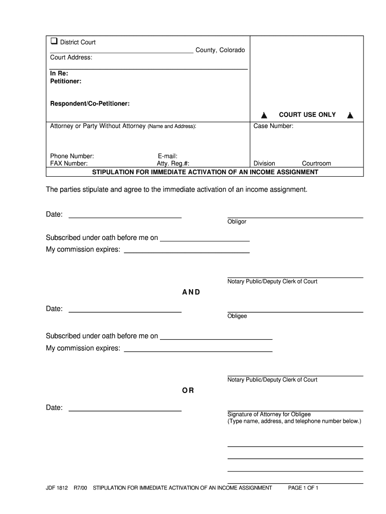 Immediate Activation  Form