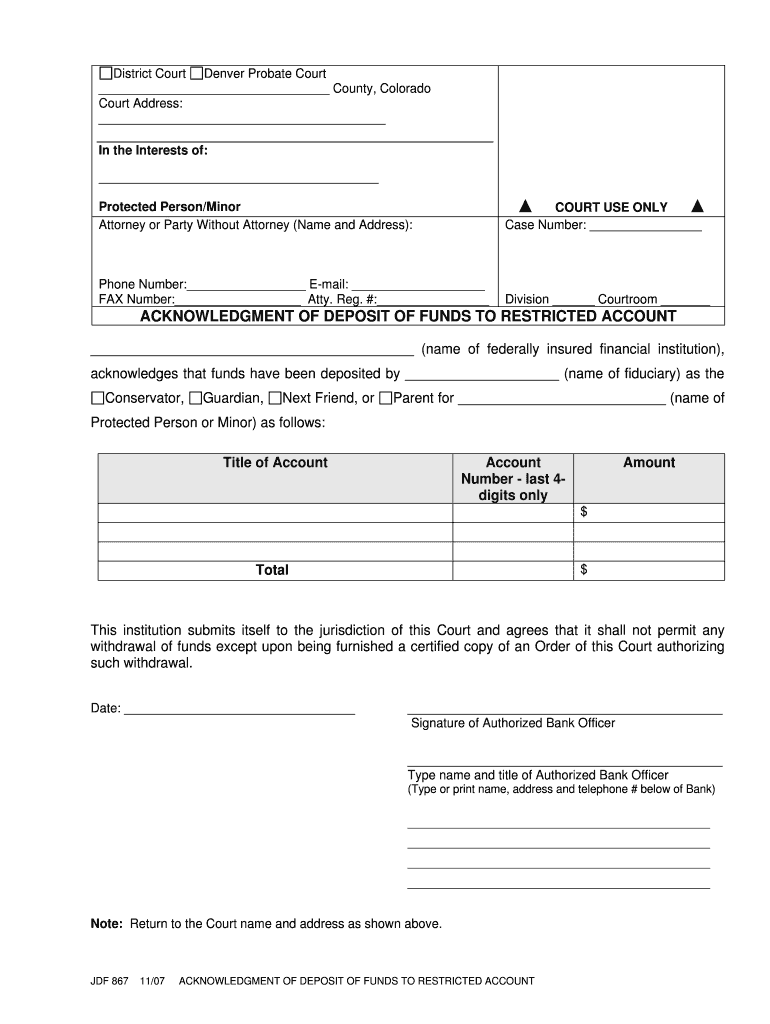 Jdf 867  Form