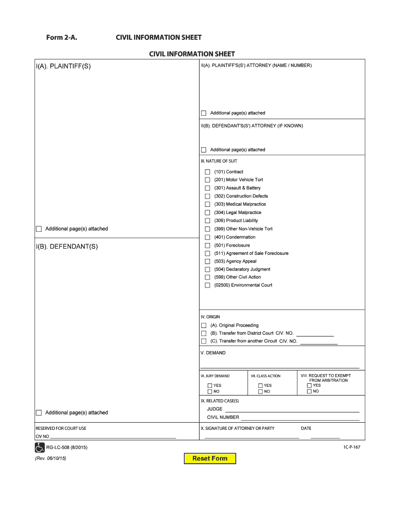  Hawaii Civil Information 2015